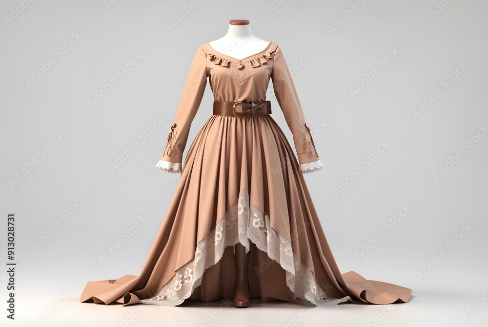 Beautiful and elegant evening dress on a white background Beautiful and elegant evening dress on a white background