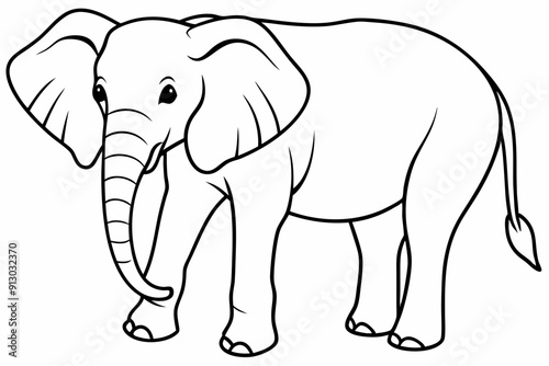 elephant line art vector illustration