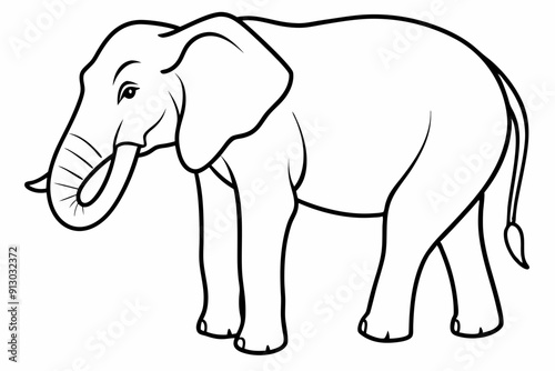 elephant line art vector illustration