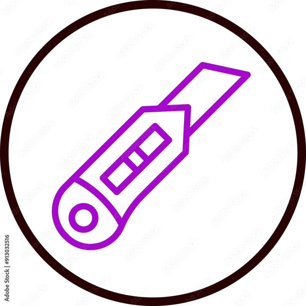 Utility Knife Vector Line Purple Circle Black Utility Knife Vector Line Purple Circle Black