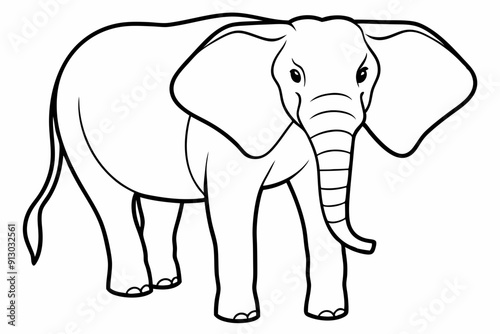 elephant line art vector illustration