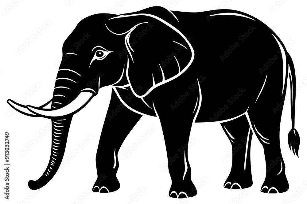 Obraz premium elephant vector silhouette illustration