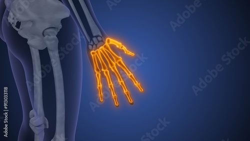Medical concept of the human finger pain