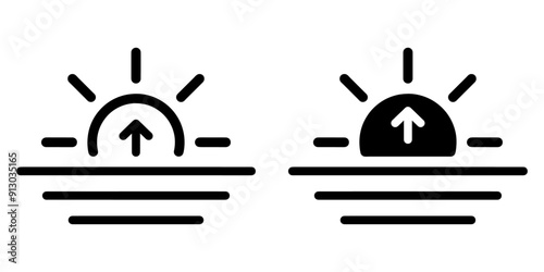 ofvs684 OutlineFilledVectorSign ofvs - sunrise vector icon . sun sign . isolated transparent . outline and filled version . AI 10 / EPS / PNG . g12030