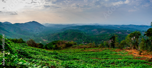 panorama of the mountains in mini ooty malappuram photo