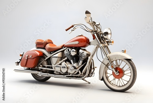 Motorcycle isolated on background. 3d rendering - illustration
 photo