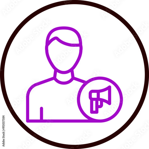 Influencer Vector Line Purple Circle Black