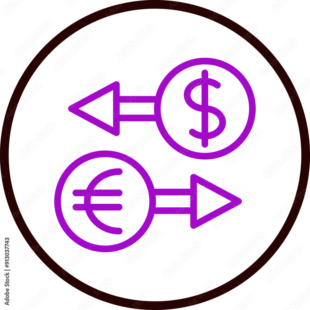 Money Exchange Vector Line Purple Circle Black Money Exchange Vector Line Purple Circle Black