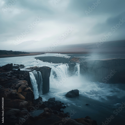 Wallpaper Mural beautiful highland waterfall in the forest Torontodigital.ca