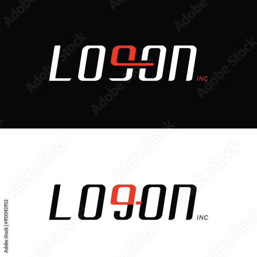 LOGON word for logo design concept