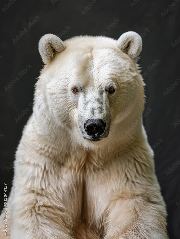Albino bear. Studio photography of an animal in white color. Albino bear. Studio photography of an animal in white color.