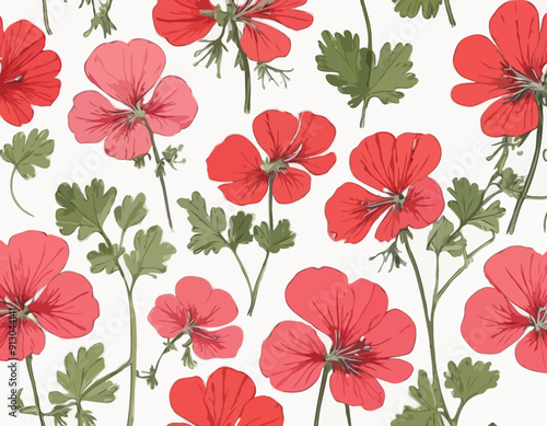 Geranium | Redoute Flower Illustration
