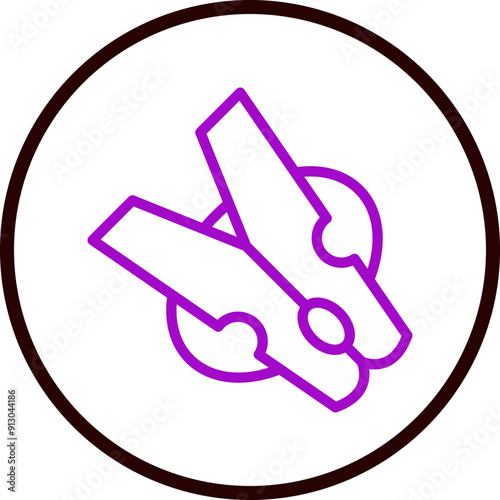 Clothes Peg Vector Line Purple Circle Black