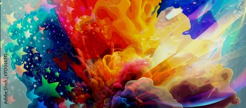 Wallpaper Mural vibrant mix of colors and patterns with star shape abstract background illustration  Torontodigital.ca