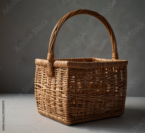 picnic basket made by wood AI generative