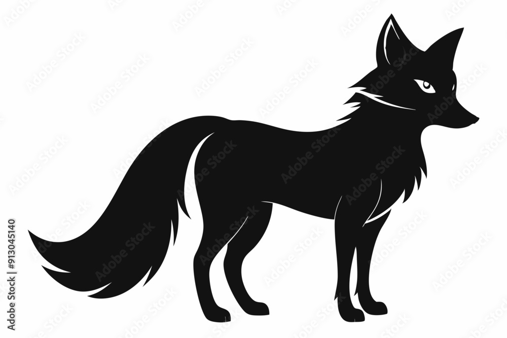 Fox line art silhouette vector Fox line art silhouette vector