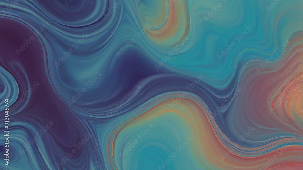 Fototapeta premium Abstract, fluid art style with a smooth, wavy layout.