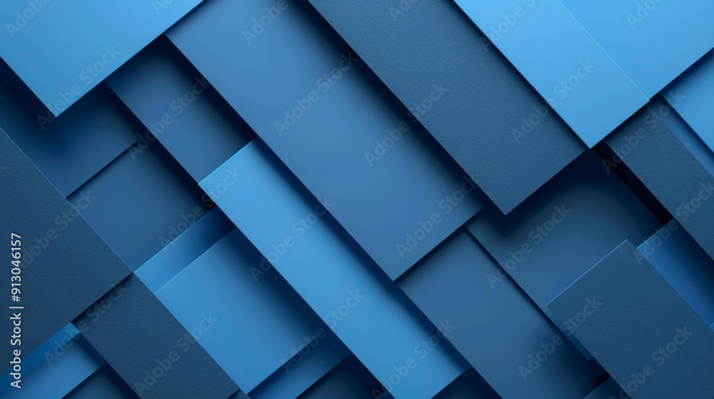 Geometric Blue Asset, Generative AI Illustration Geometric Blue Asset, Generative AI Illustration