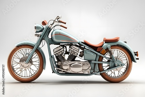 Motorcycle isolated on background. 3d rendering - illustration
 photo