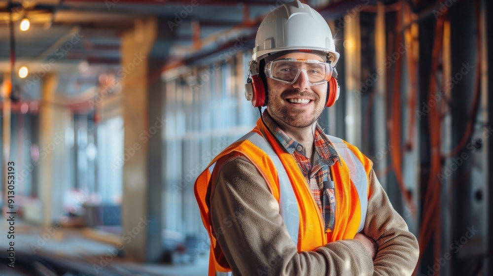 The Construction Worker Smiling The Construction Worker Smiling