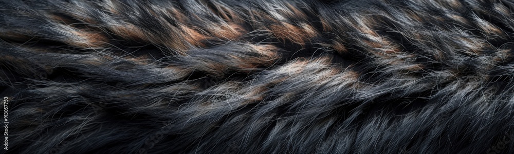 Fototapeta premium Close up of a furry animal with a black background, Banner