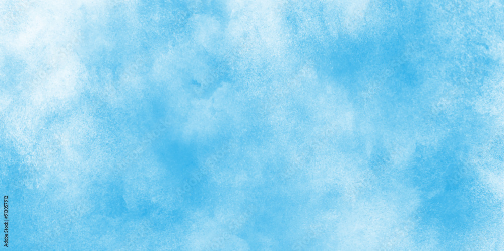Obraz premium soft light blue abstract gradient sky watercolor background wallpaper with clouds, Hand painted abstract soft sky blue watercolor sky and clouds, Watercolor illustration art marble painting sky.