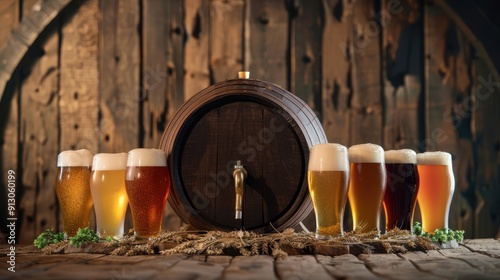 The assortment of beer glasses photo