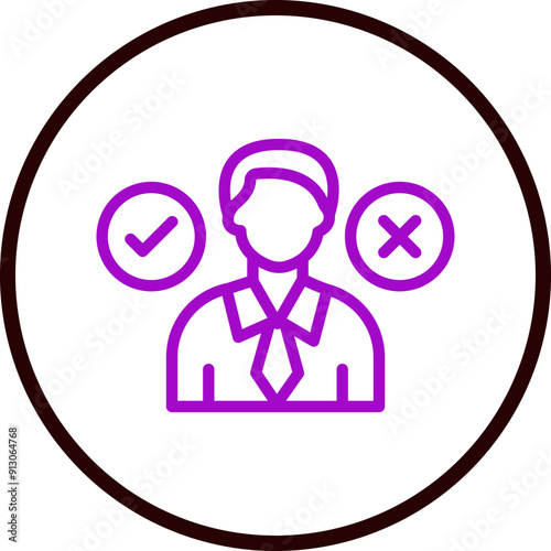 Decision Making Vector Line Purple Circle Black