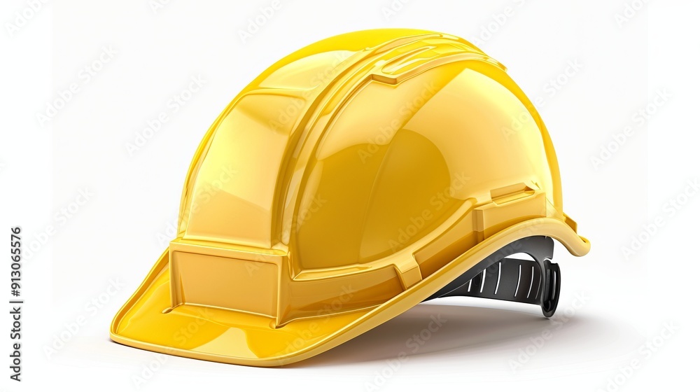 Fototapeta premium Yellow safety helmet isolated on white background
