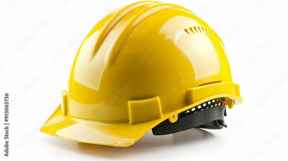 Yellow safety helmet isolated on a white background Yellow safety helmet isolated on a white background