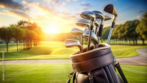 Golf Club in a Bag. Luxury sport concept banner