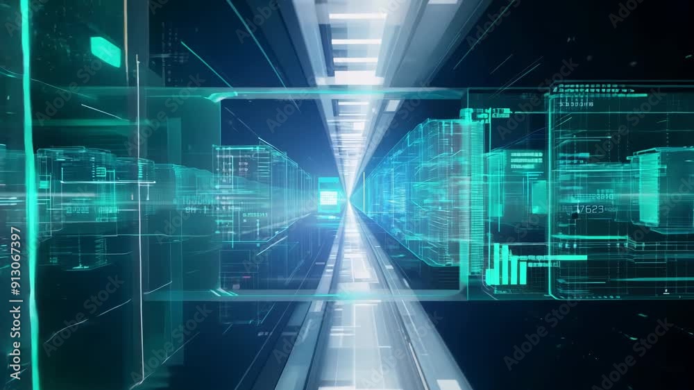 Big data and compute power concept with virtual servers in data center Big data and compute power concept with virtual servers in data center