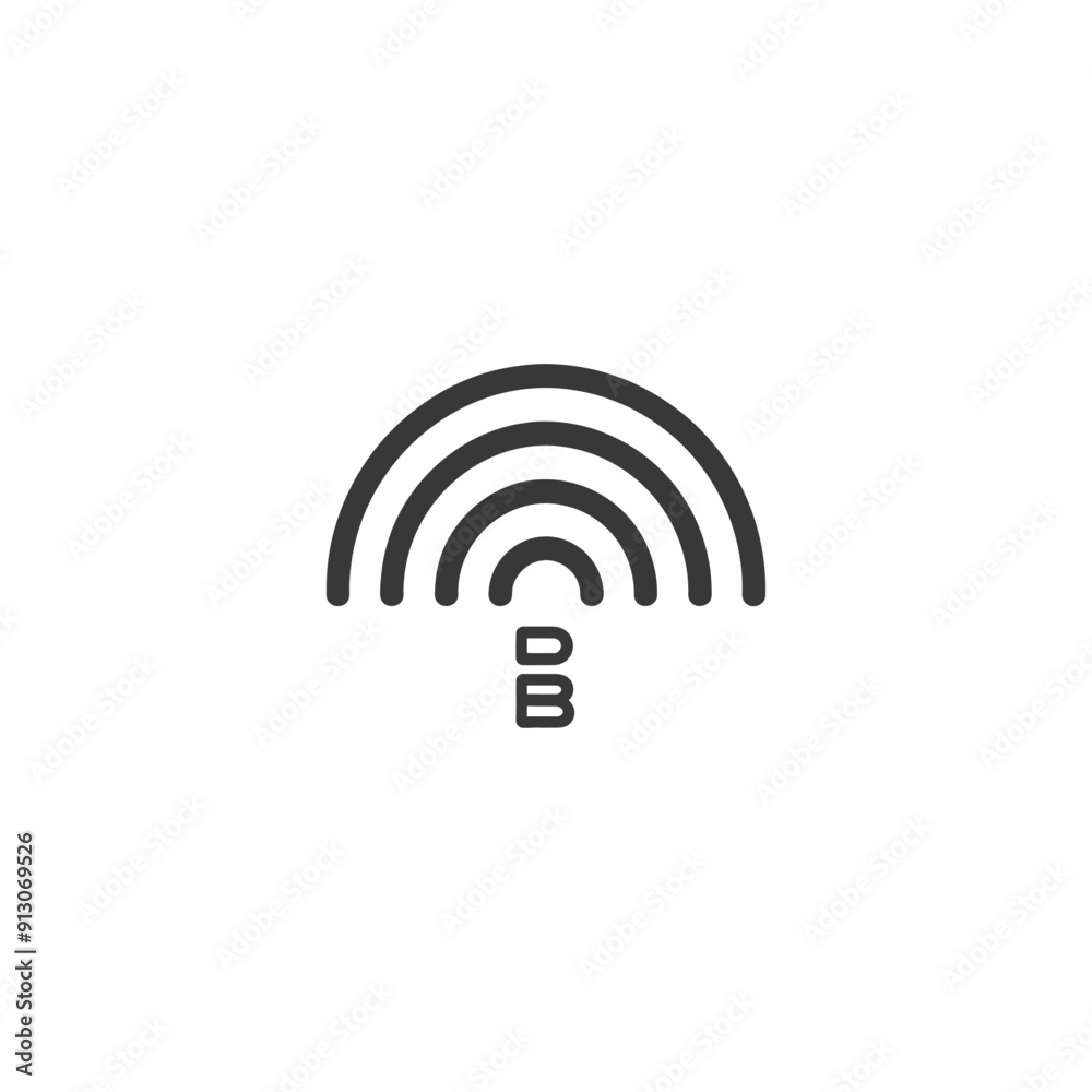 Black and White Concentric Arcs with Three Letter Bs Black and White Concentric Arcs with Three Letter Bs