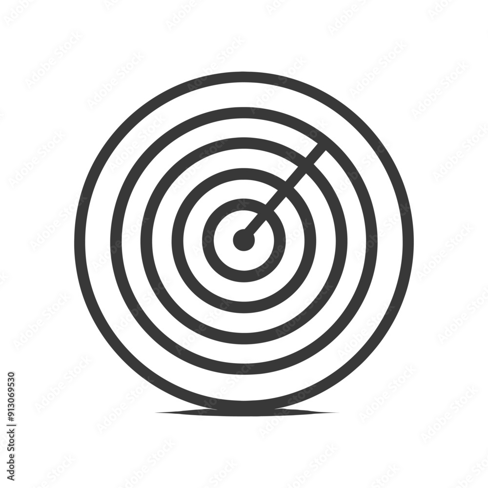 Black and White Concentric Circle Target Icon Black and White Concentric Circle Target Icon