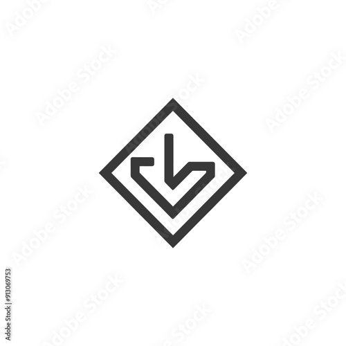 Free Download Black and White Geometric Arrow Icon - GFXLoad