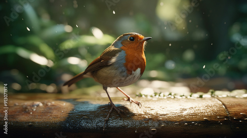 robin in snow