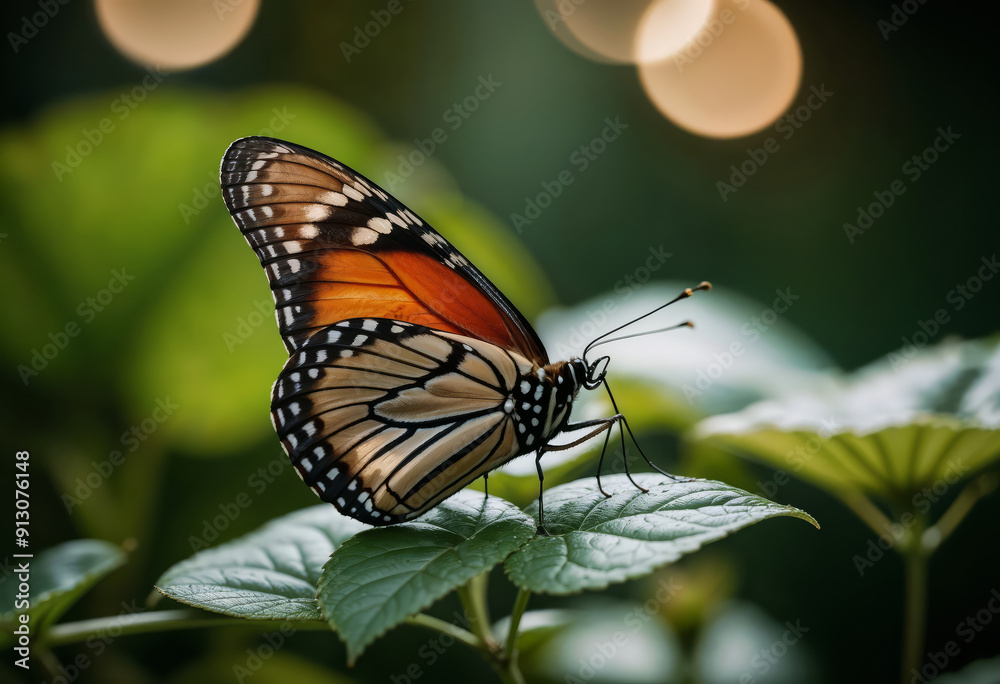 Fototapeta premium Beautiful butterfly on flowers