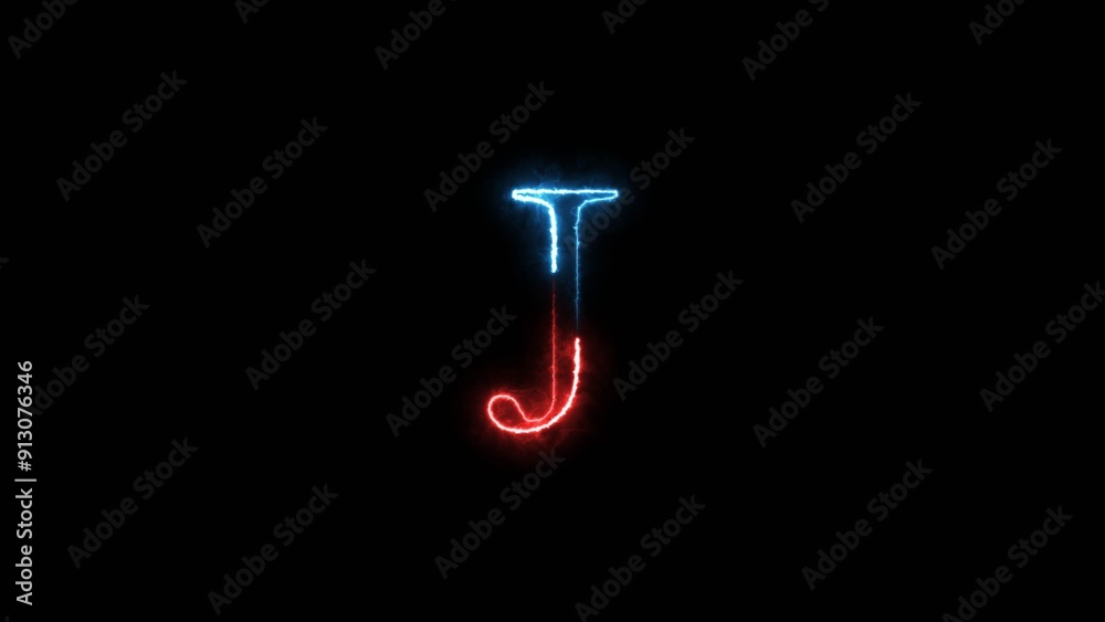 Glowing Neon Effect Letter Icon Illustration and Neon Alphabet Isolated on Black Background. Glowing Neon Effect Letter Icon Illustration and Neon Alphabet Isolated on Black Background.