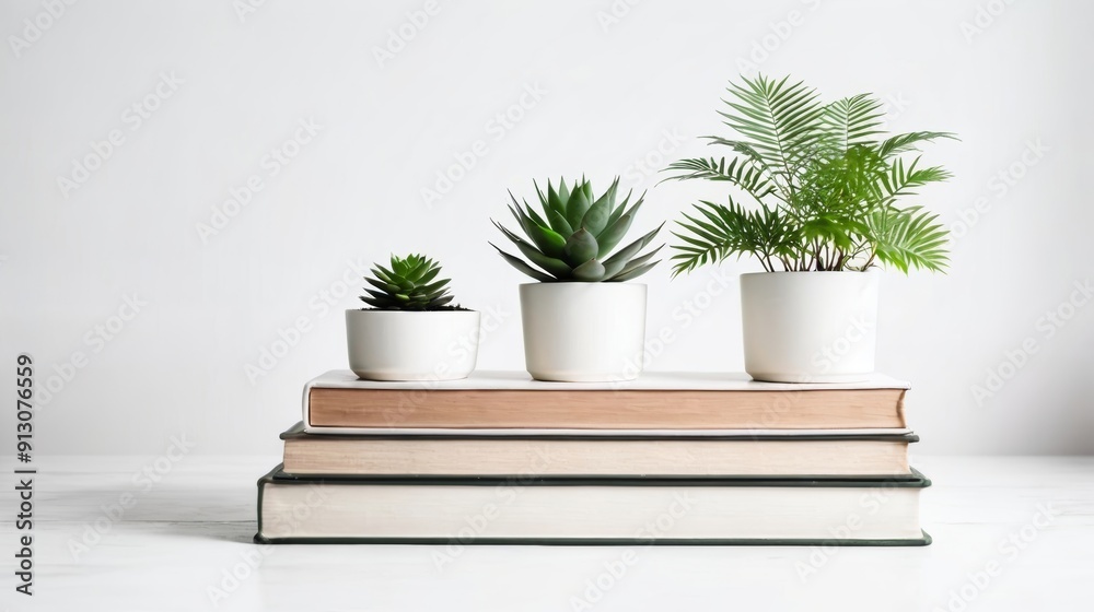 Stack of Books With Plants Stack of Books With Plants