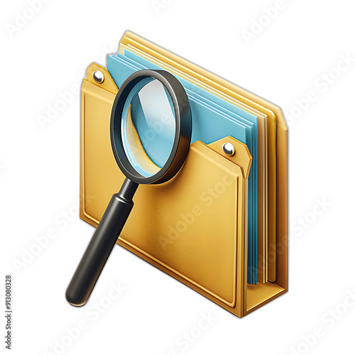 Modern Software Tools Icon - Folder with Loupe Stylize 250 V6 photo