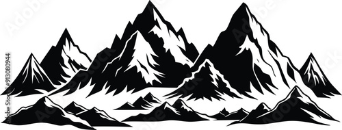Mountain Range Silhouette Vector Illustration