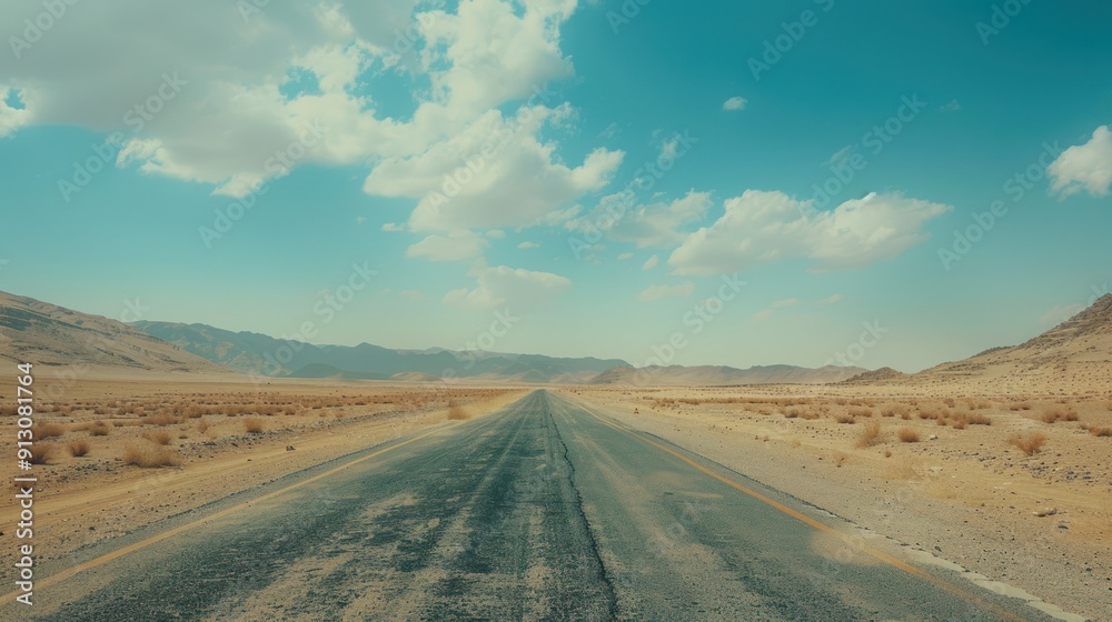 Empty Road Through the Desert