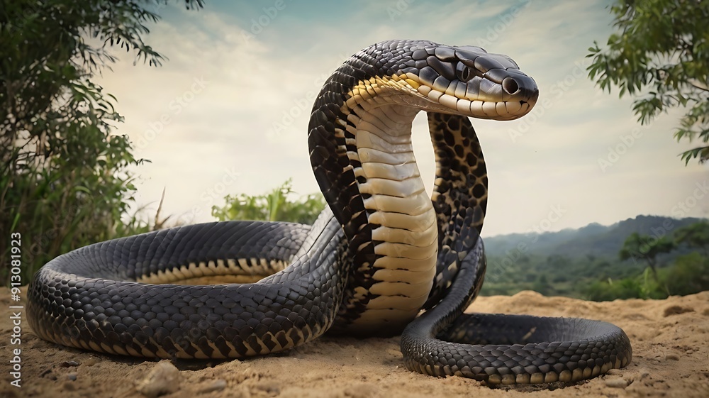 Fototapeta premium king cobra image.
