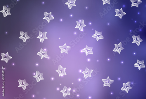 Light Purple vector template with sky stars.