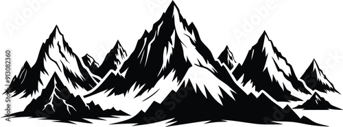 Mountain Range Silhouette Vector Illustration