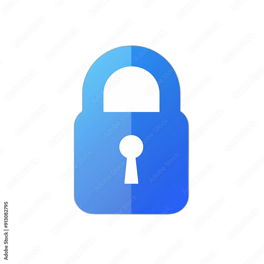 Minimalist Blue Lock Icon on White Background v6 Minimalist Blue Lock Icon on White Background v6