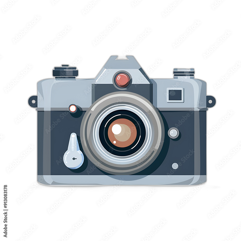Front View Skeuomorphism Cute Camera Icon on White Background with Rounded Design Volume Material - Stylized 6v0 Front View Skeuomorphism Cute Camera Icon on White Background with Rounded Design Volume Material - Stylized 6v0