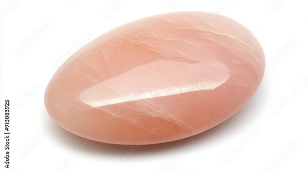 A Stunning Portrait of Polished Morganite Stone - A Glittering Gem in Natural Light A Stunning Portrait of Polished Morganite Stone - A Glittering Gem in Natural Light
