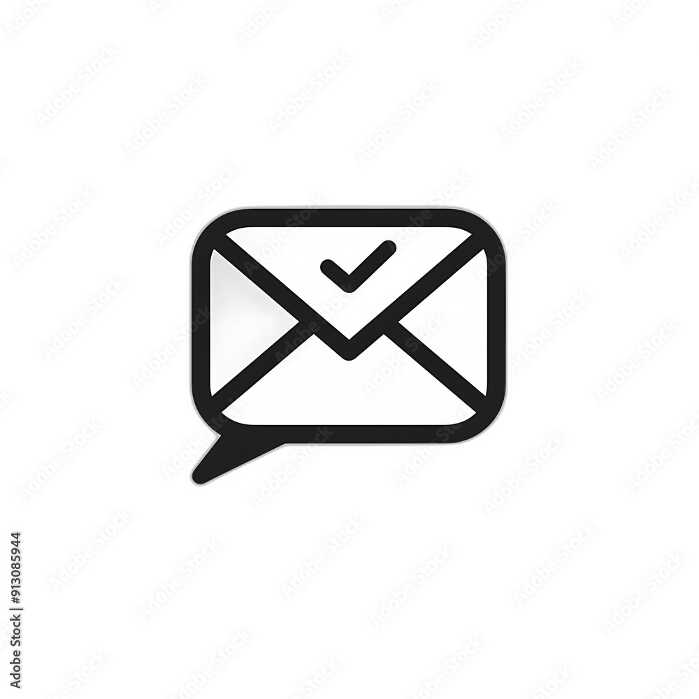 Minimalistic Message Icon on White Background - Style Raw Version 6 Minimalistic Message Icon on White Background - Style Raw Version 6