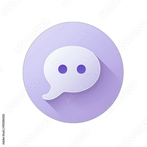 Abstract Minimalistic Illustration of Round Messenger Viber Icon in Style of Illustrator Stylize 50V6